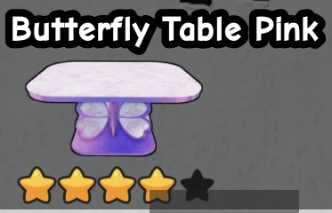 Butterfly Table Pink as shown in the retained Karinderya shop screenshot